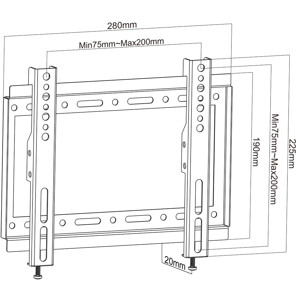 Fixed angle 200×200 VESA tv wall mount - Image 2